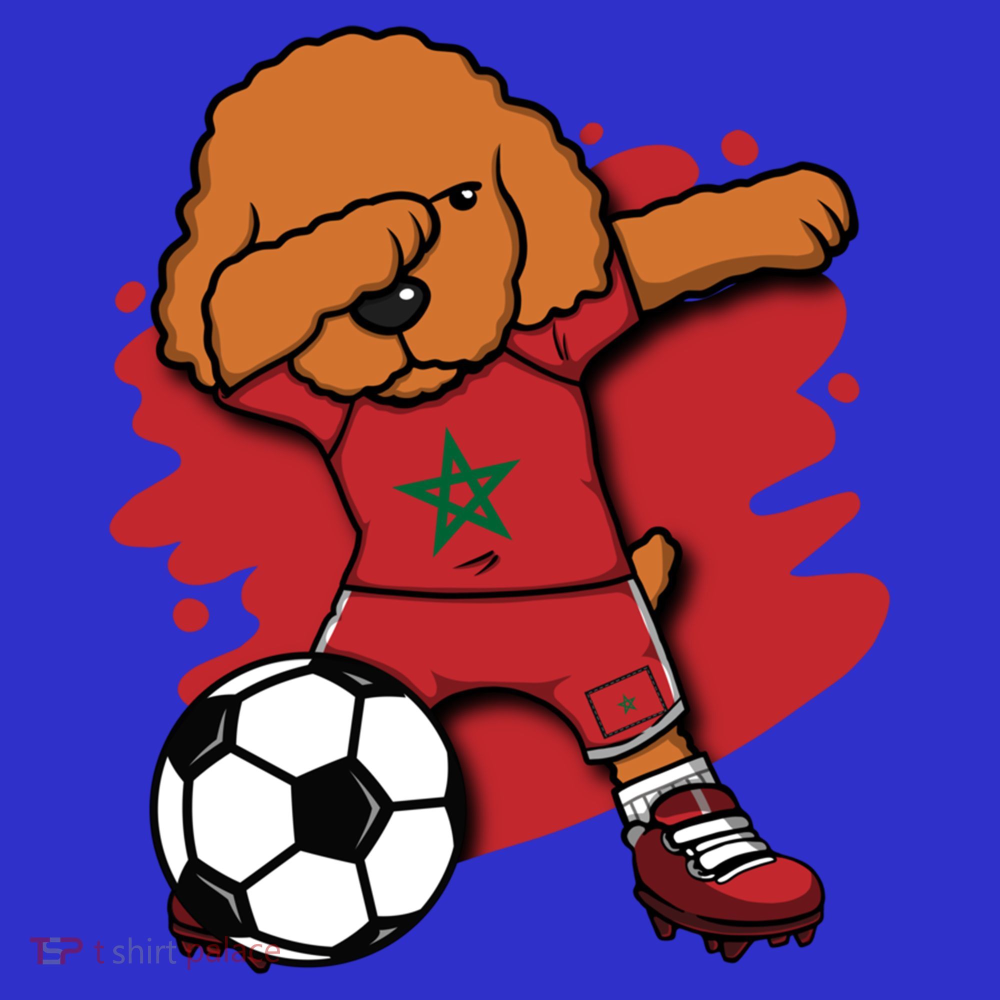 Dabbing Poodle Morocco Soccer Fans Jersey Moroccan Football Funny Gift Baby Bodysuit