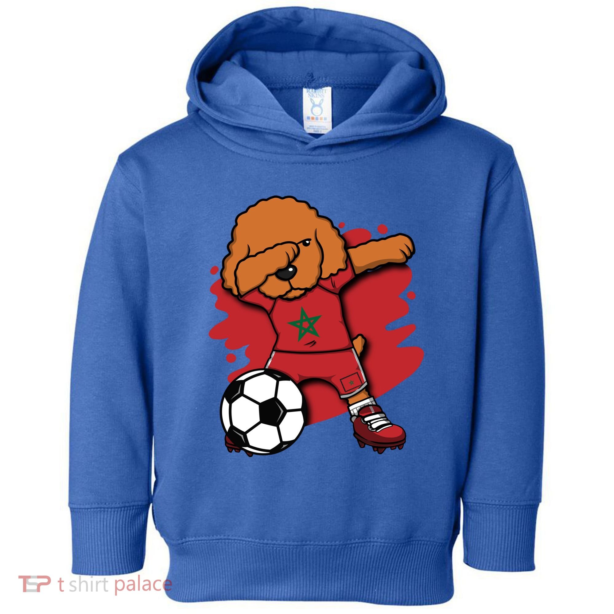 Dabbing Poodle Morocco Soccer Fans Jersey Moroccan Football Funny Gift Toddler Hoodie