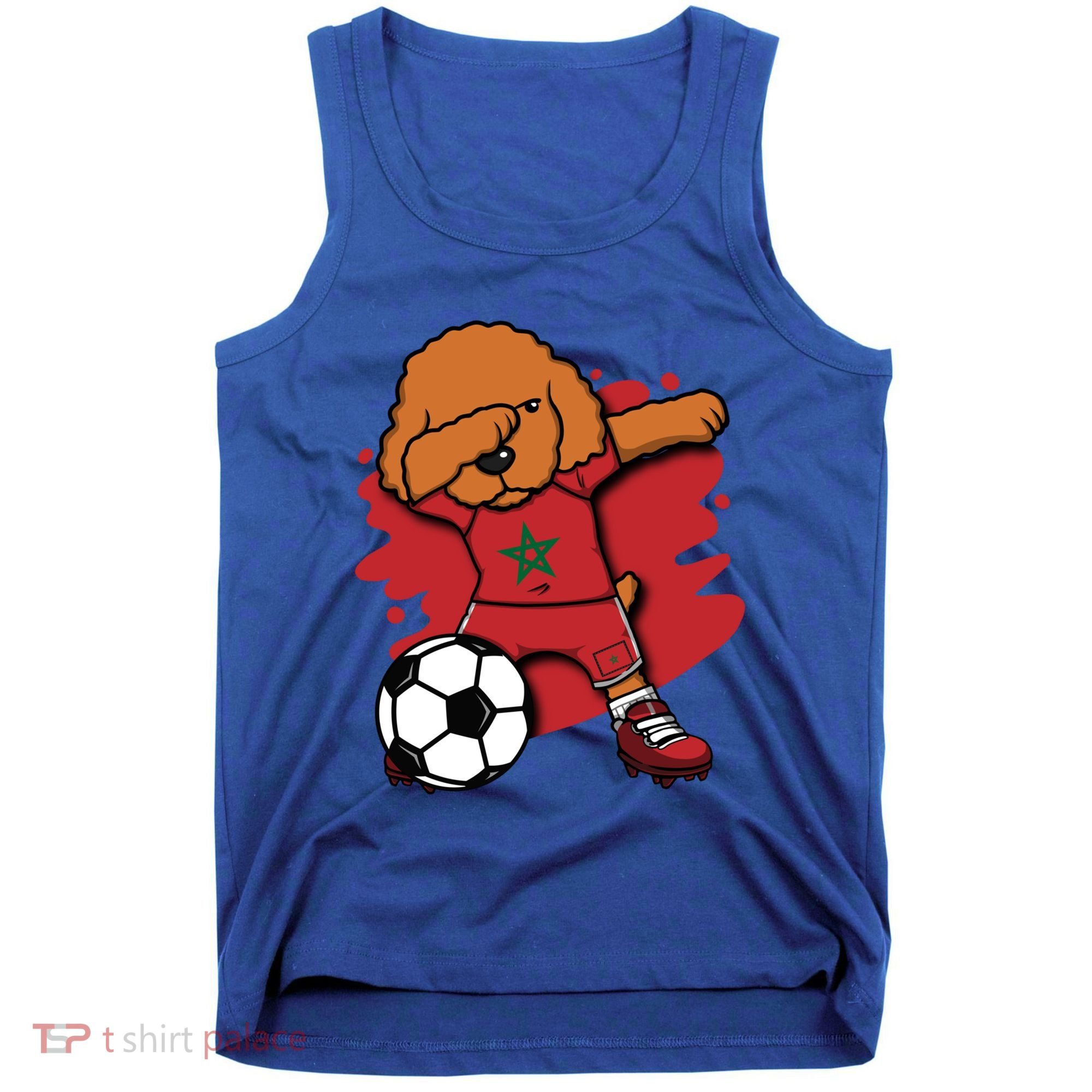 Dabbing Poodle Morocco Soccer Fans Jersey Moroccan Football Funny Gift Tank Top