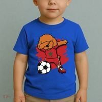 Dabbing Poodle Morocco Soccer Fans Jersey Moroccan Football Funny Gift Toddler T-Shirt thumb 2