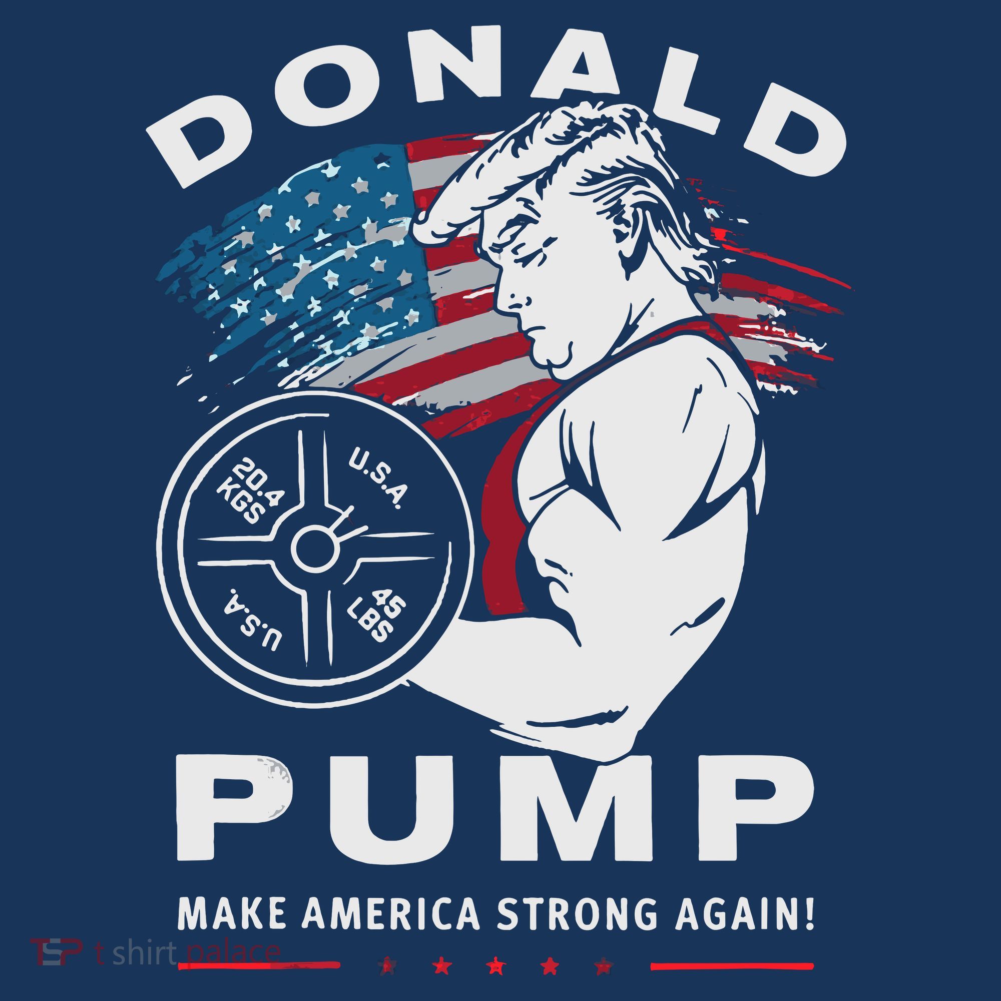 Donald Pump Make America Strong Again USA-Made Doggie Bandana