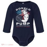Donald Pump Make America Strong Again Baby Long Sleeve Bodysuit thumb 0