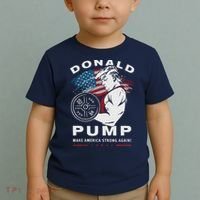 Donald Pump Make America Strong Again Toddler T-Shirt thumb 2