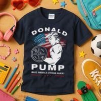 Donald Pump Make America Strong Again Kids T-Shirt thumb 3