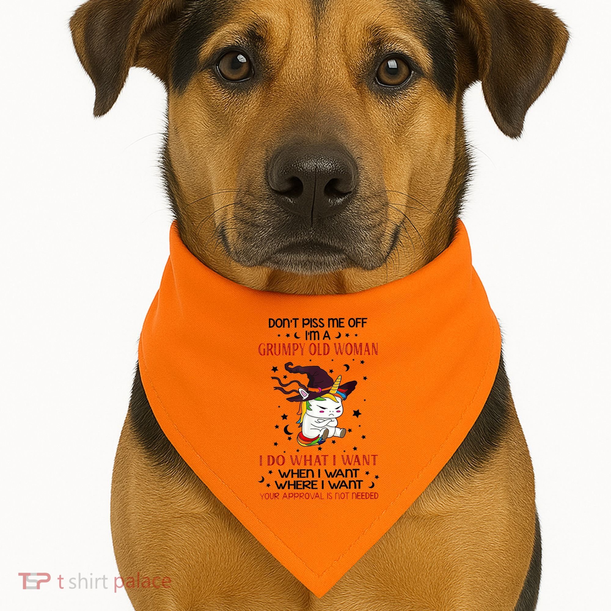 Don't Piss Me Off Im A Grumpy Old Woman I Do What I Want USA-Made Doggie Bandana
