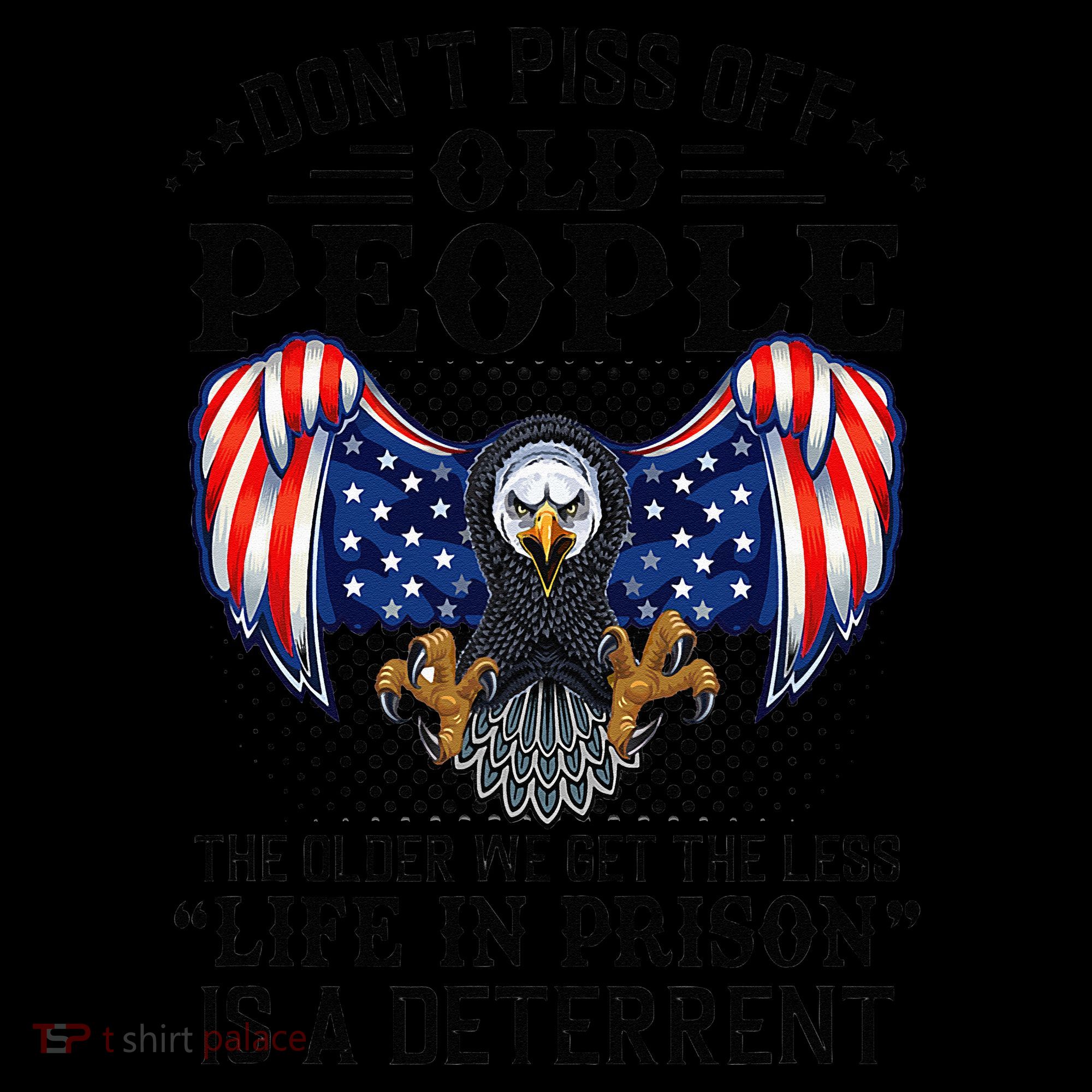 Don't Piss Off Old People The Older We Get Eagle & US Flag Women's Tank Top