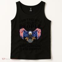 Don't Piss Off Old People The Older We Get Eagle & US Flag Tank Top thumb 2