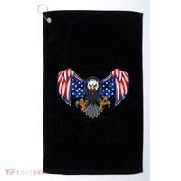 Don't Piss Off Old People The Older We Get Eagle & US Flag Golf Towel thumb 0
