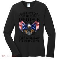 Don't Piss Off Old People The Older We Get Eagle & US Flag Women's Long Sleeve Shirt thumb 0