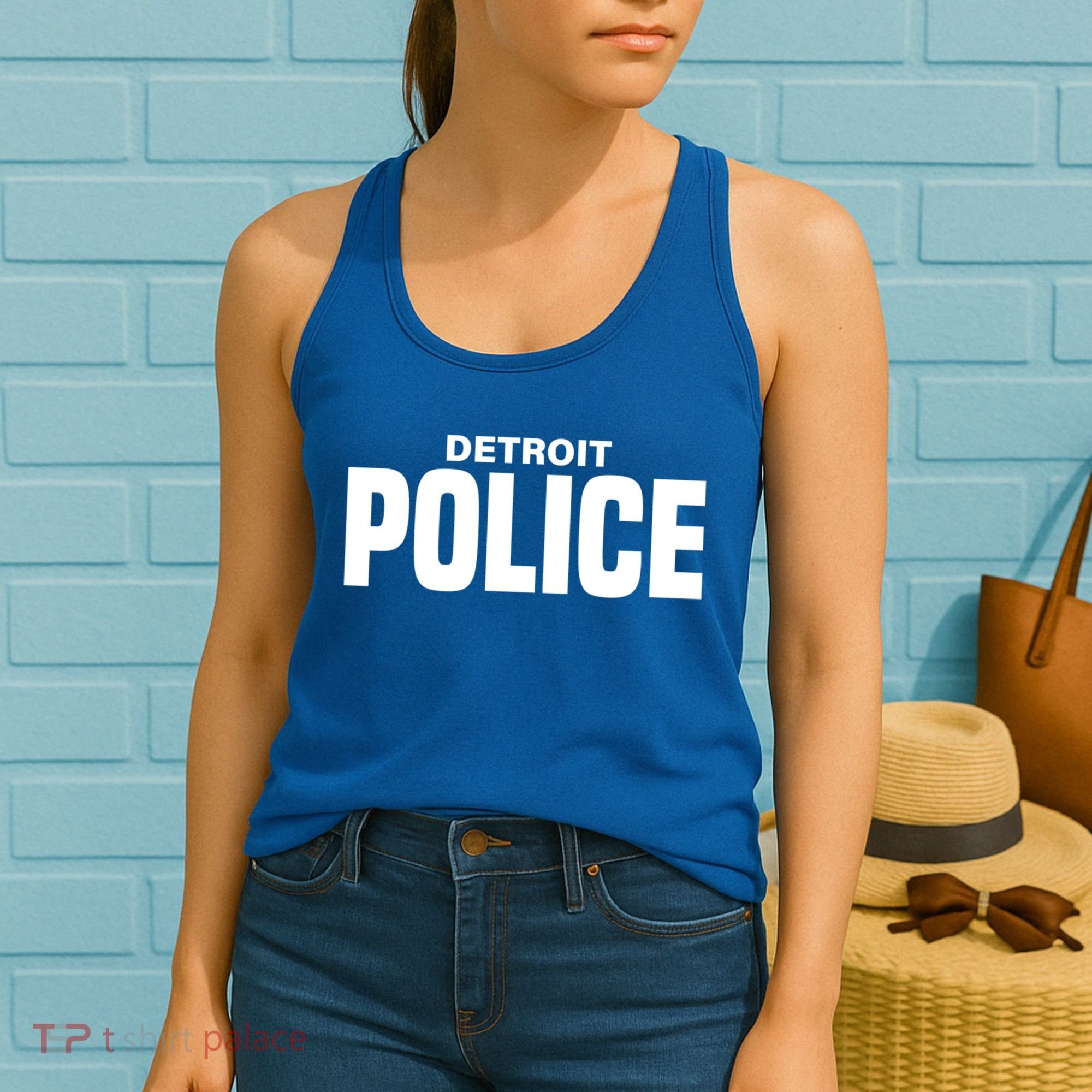 Detroit Police Officer Michigan Policeman Uniform Duty Cool Gift Women's Tank Top