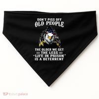 Don't Piss Off Old People The Older We Get Eagle & US Flag USA-Made Doggie Bandana thumb 0