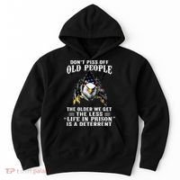Don't Piss Off Old People The Older We Get Eagle & US Flag Hoodie thumb 0
