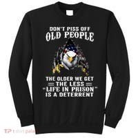 Don't Piss Off Old People The Older We Get Eagle & US Flag Sweatshirt thumb 0