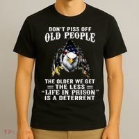 Don't Piss Off Old People The Older We Get Eagle & US Flag T-Shirt thumb 3