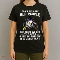 Don't Piss Off Old People The Older We Get Eagle & US Flag T-Shirt thumb 4