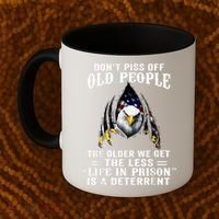 Don't Piss Off Old People The Older We Get Eagle & US Flag Coffee Mug thumb 2