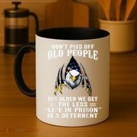 Don't Piss Off Old People The Older We Get Eagle & US Flag Coffee Mug thumb 4