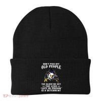 Don't Piss Off Old People The Older We Get Eagle & US Flag Beanie thumb 0