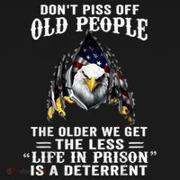 Don't Piss Off Old People The Older We Get Eagle & US Flag Women's Hoodie thumb 2