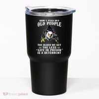 Don't Piss Off Old People The Older We Get Eagle & US Flag Tumbler thumb 0