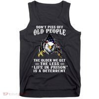 Don't Piss Off Old People The Older We Get Eagle & US Flag Tank Top thumb 0