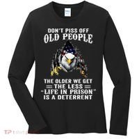 Don't Piss Off Old People The Older We Get Eagle & US Flag Women's Long Sleeve Shirt thumb 0