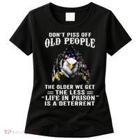 Don't Piss Off Old People The Older We Get Eagle & US Flag Women's T-Shirt thumb 0