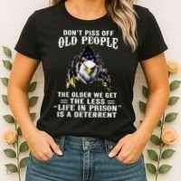 Don't Piss Off Old People The Older We Get Eagle & US Flag Women's T-Shirt thumb 2