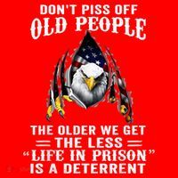 Don't Piss Off Old People The Older We Get Eagle & US Flag Santa Hat thumb 1