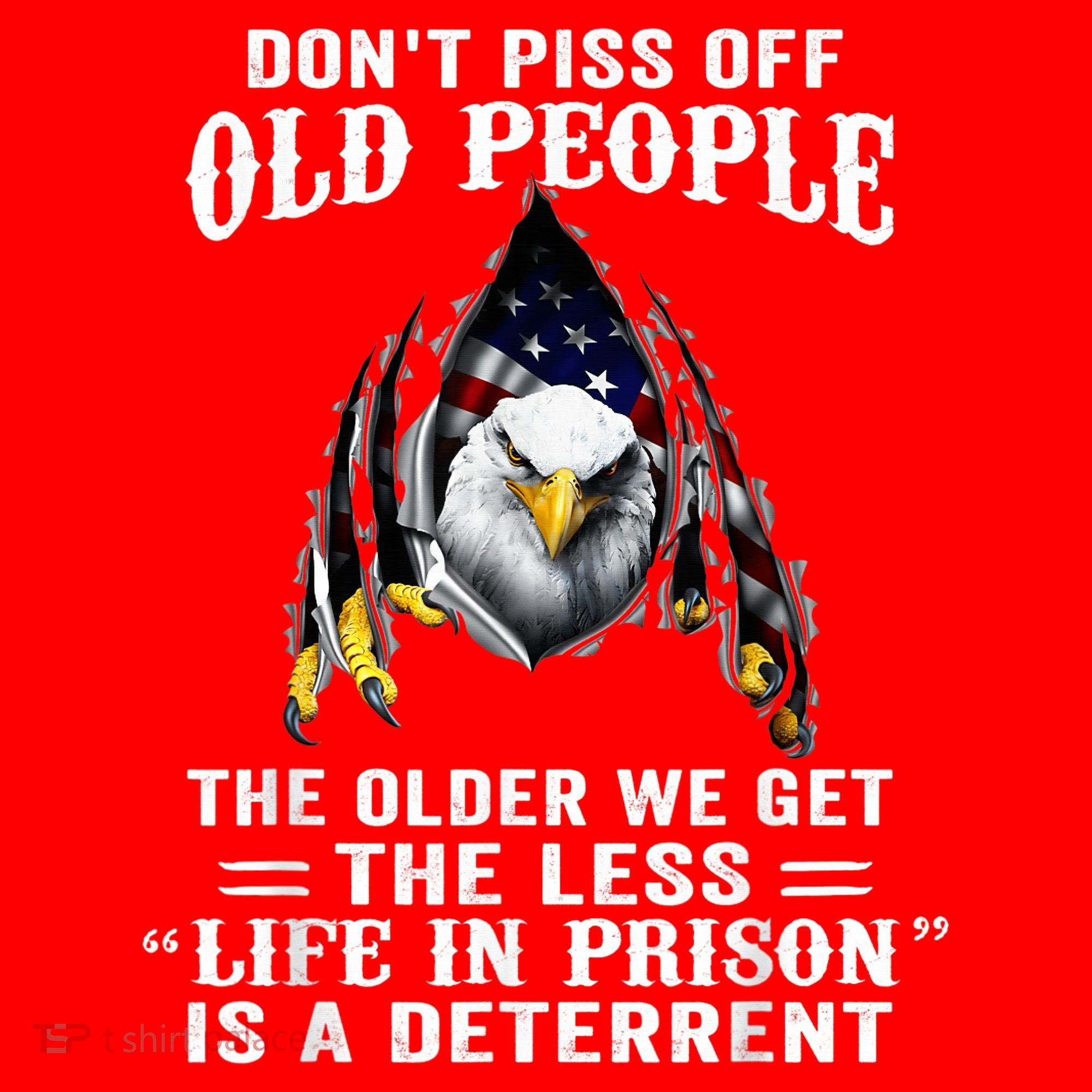 Don't Piss Off Old People The Older We Get Eagle & US Flag Santa Hat