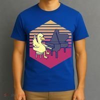 Duck Playing Piano Vintage Gift T-Shirt thumb 3