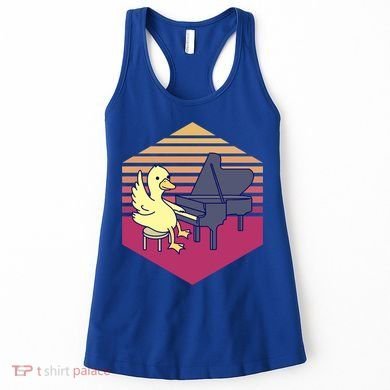 Duck Playing Piano Vintage Gift Women's Tank Top