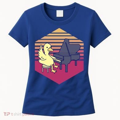 Duck Playing Piano Vintage Gift Women's T-Shirt