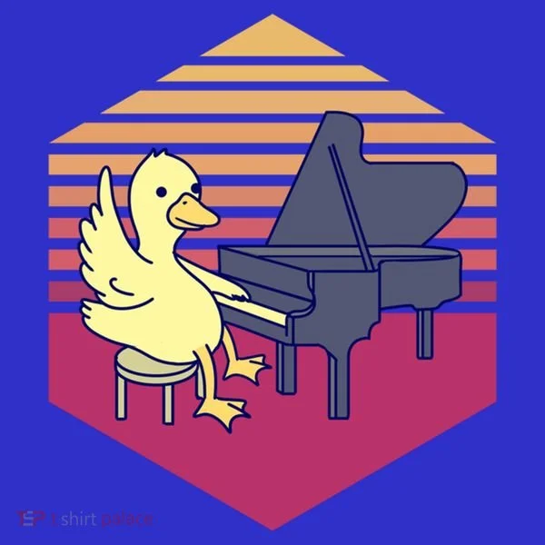 Duck Playing Piano Vintage Gift Women's T-Shirt