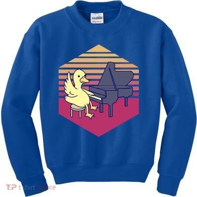 Duck Playing Piano Vintage Gift Kids Sweatshirt