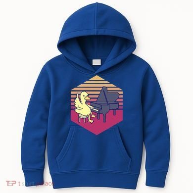 Duck Playing Piano Vintage Gift Kids Hoodie