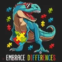 Dinosaur Puzzle Piece Autism Awareness For Boy Women's Sweatshirt thumb 2