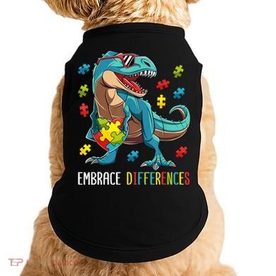 Dinosaur Puzzle Piece Autism Awareness For Boy Doggie Tank