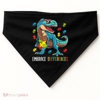 Dinosaur Puzzle Piece Autism Awareness For Boy USA-Made Doggie Bandana thumb 0
