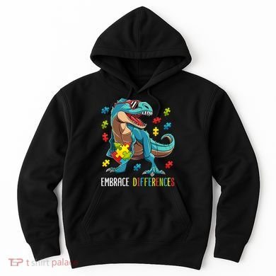 Dinosaur Puzzle Piece Autism Awareness For Boy Hoodie