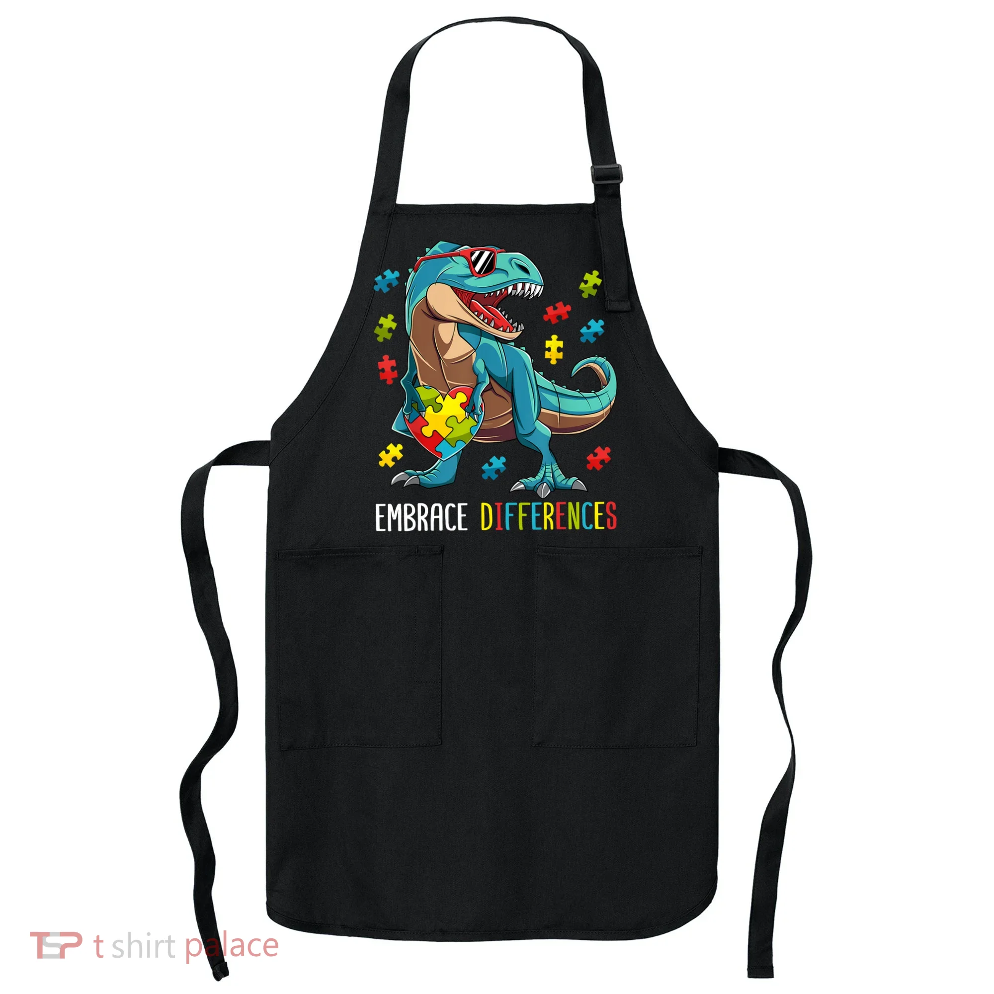 Dinosaur Puzzle Piece Autism Awareness For Boy Apron