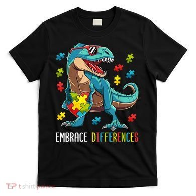 Dinosaur Puzzle Piece Autism Awareness For Boy T-Shirt