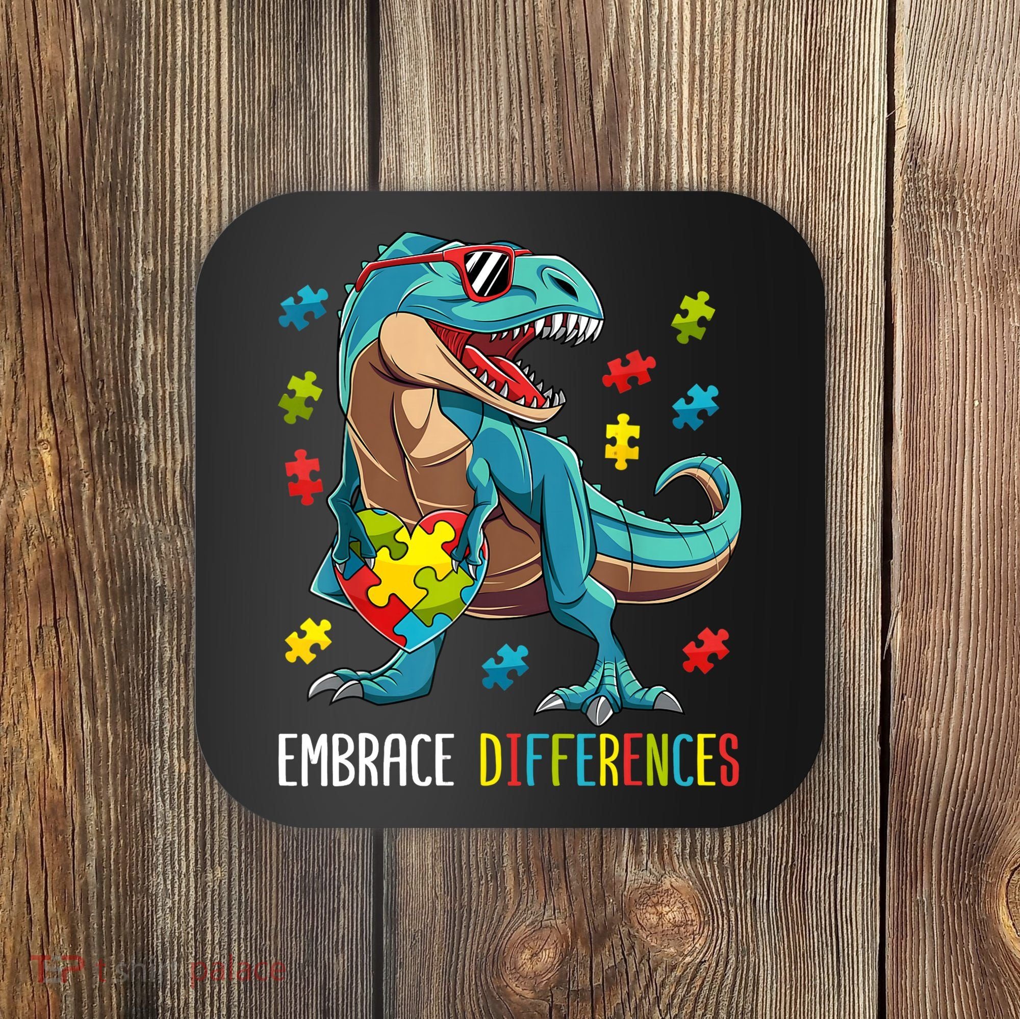 Dinosaur Puzzle Piece Autism Awareness For Boy Coaster