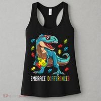 Dinosaur Puzzle Piece Autism Awareness For Boy Women's Tank Top thumb 3