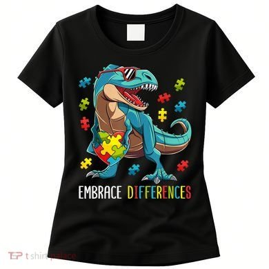 Dinosaur Puzzle Piece Autism Awareness For Boy Women's T-Shirt