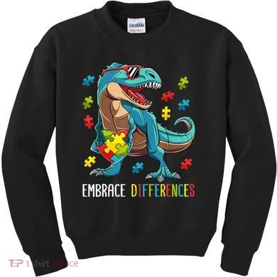 Dinosaur Puzzle Piece Autism Awareness For Boy Kids Sweatshirt