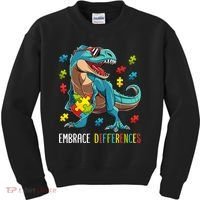 Dinosaur Puzzle Piece Autism Awareness For Boy Kids Sweatshirt thumb 0