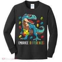 Dinosaur Puzzle Piece Autism Awareness For Boy Kids Long Sleeve Shirt thumb 0