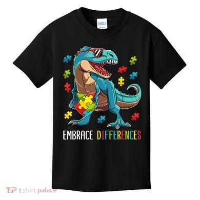 Dinosaur Puzzle Piece Autism Awareness For Boy Kids T-Shirt