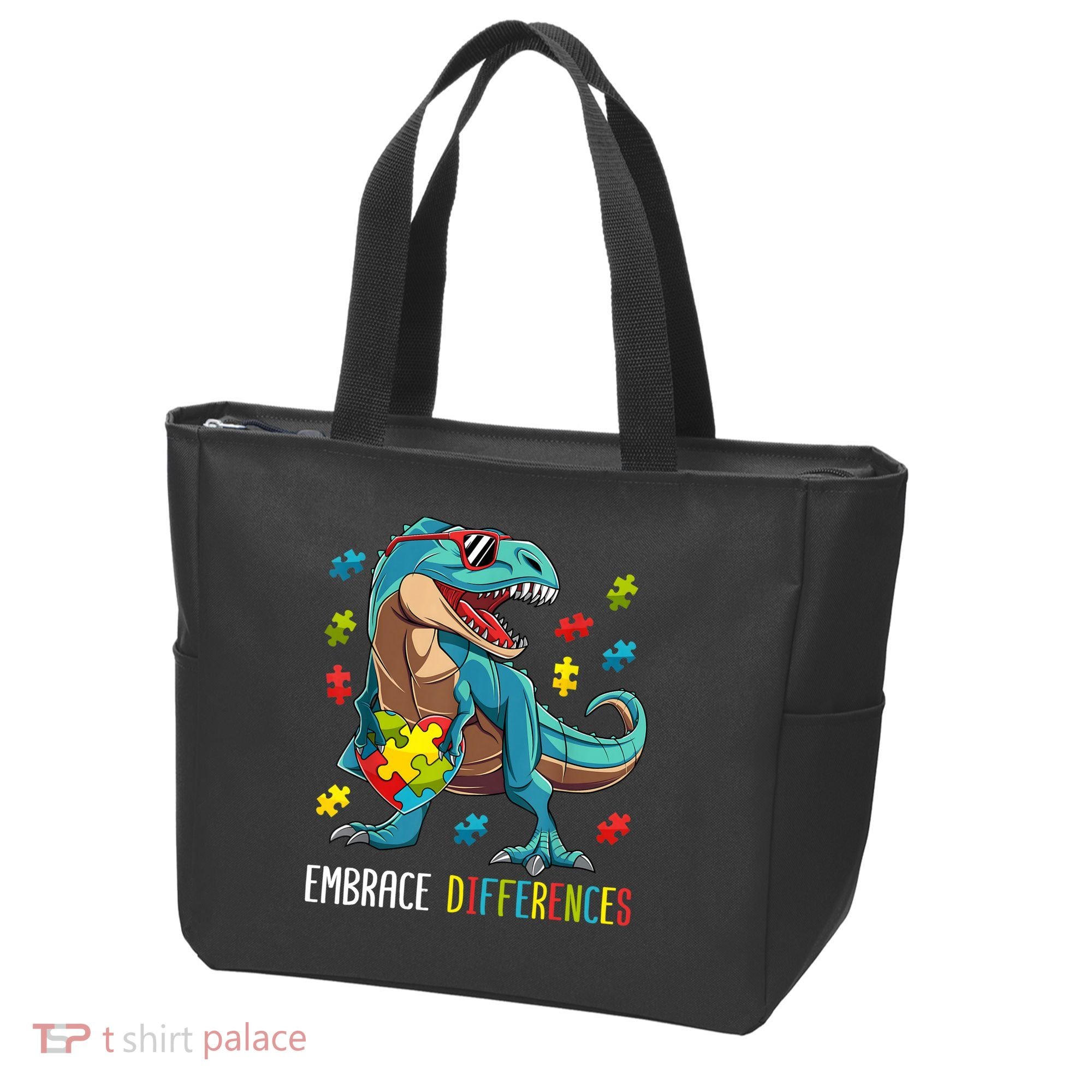 Dinosaur Puzzle Piece Autism Awareness For Boy Tote Bag
